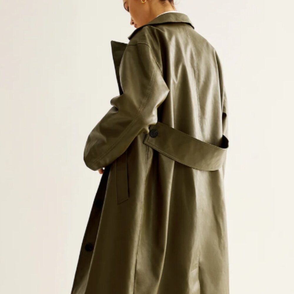 NWT Commense Oversized Faux Leather Long Jacket